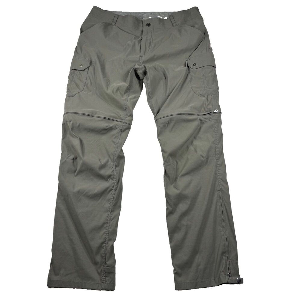 KUHL Renegade Convertible Cargo Pants Men's 40x34 Green* Zip Hiking 5138 Fishing